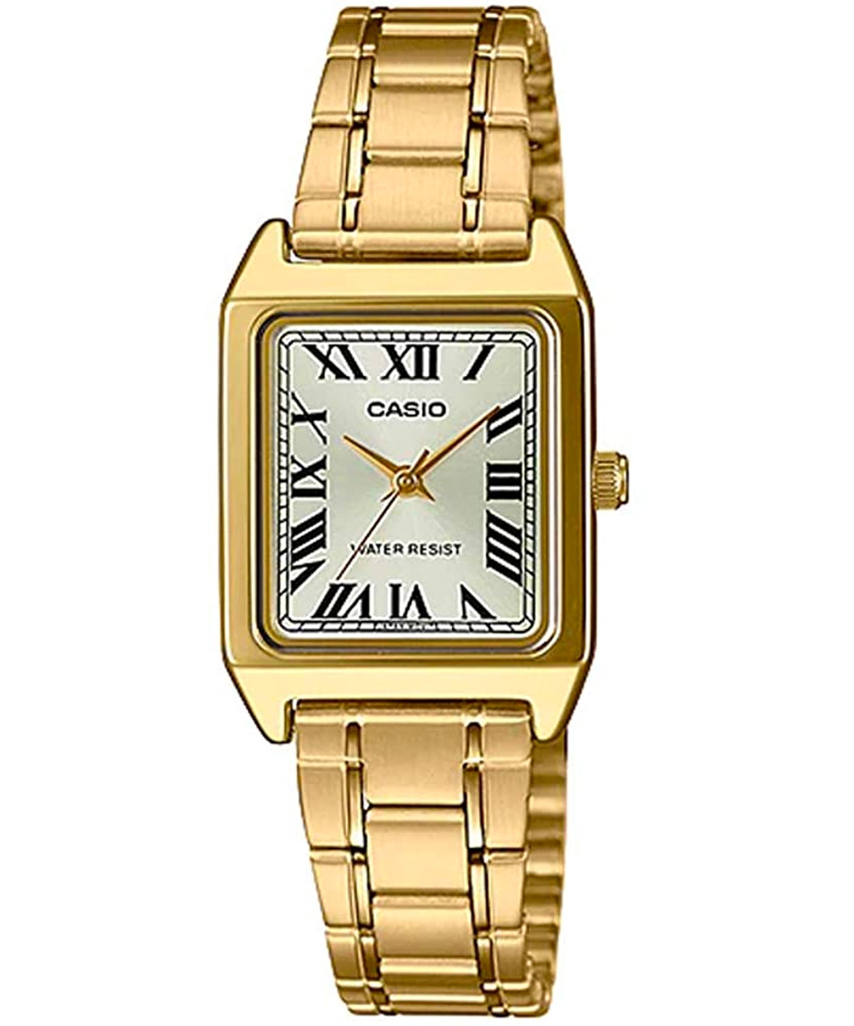 Casio Women's Watch Analog, Silver Dial Gold Stainless Steel Strap, LTP-V007G-9BUDF