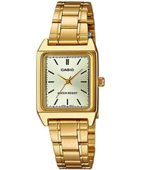 Casio Women's Watch Analog, Champagne Dial Gold Stainless Steel Strap, LTP-V007G-9EUDF