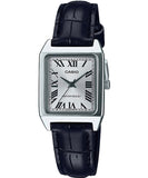 Casio Women's Watch Analog, Silver Dial Black Leather Strap, LTP-V007L-7B1UDF