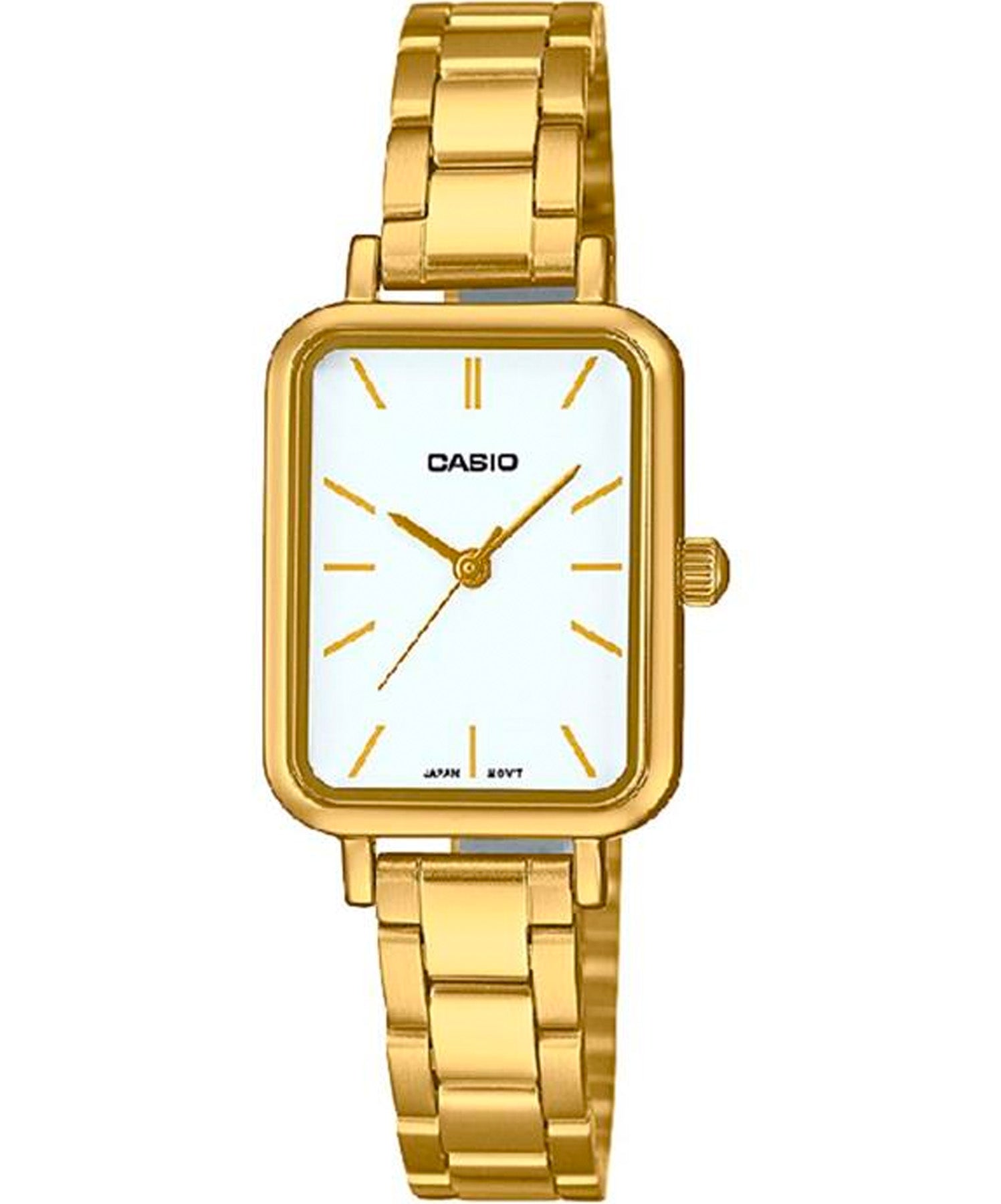 Casio Women Analog Watch, White dial Gold Stainless Steel, LTP-V009G-7EUDF