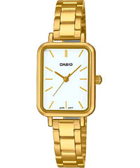 Casio Women Analog Watch, White dial Gold Stainless Steel, LTP-V009G-7EUDF