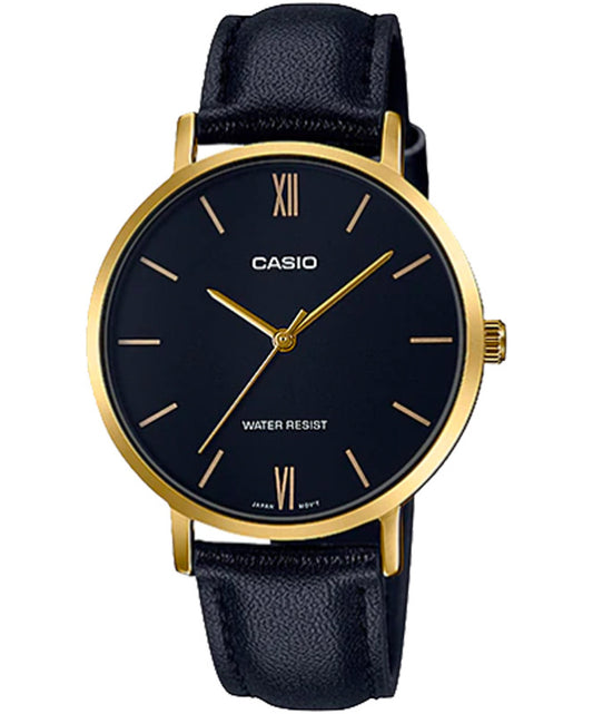 Casio men analog watch, black dial with comfortable strap, model CS-LTP-VT01GL-1BUD, Bahrain