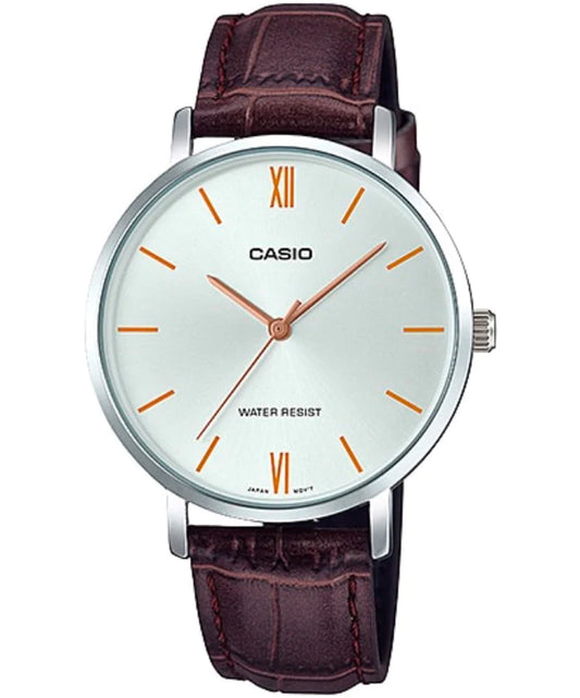 Casio men analog watch, silver dial with comfortable strap, model CS-LTP-VT01L-7B2UD, Bahrain