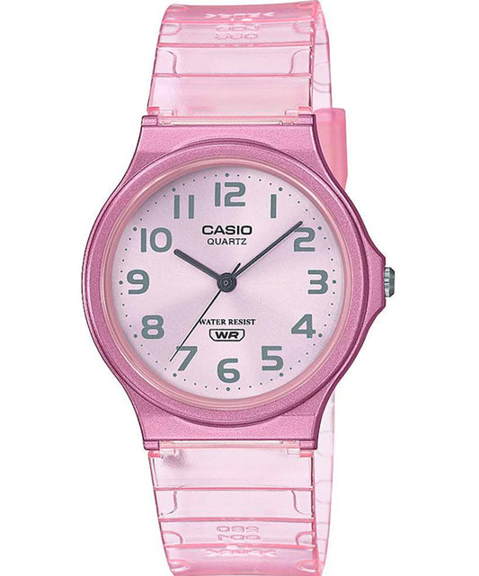 Casio men analog watch, pink dial with comfortable strap, model CS-MQ-24S-4BDF, Bahrain