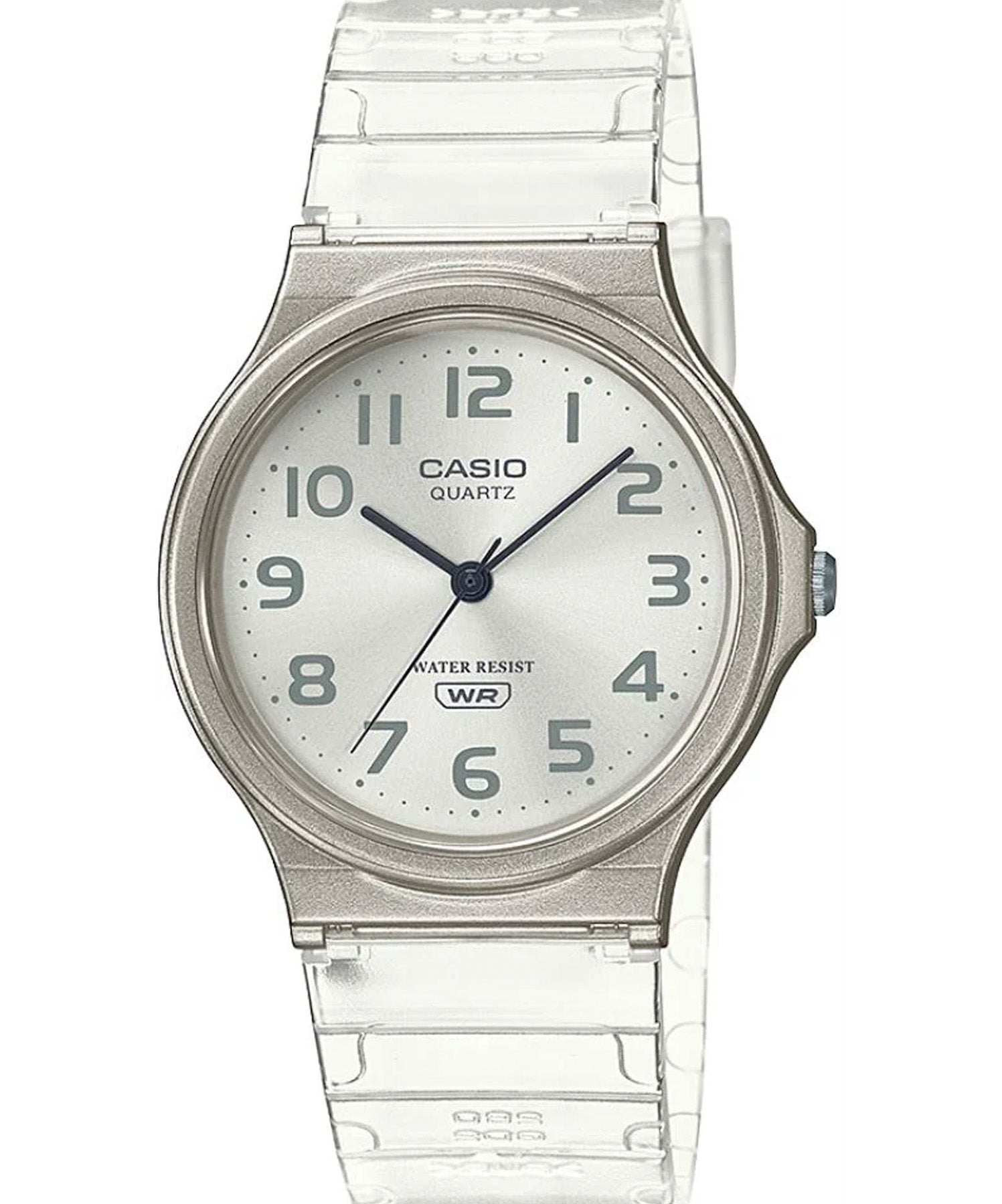 Casio  Women Watch, Grey Dial White Resin Strap, MQ-24S-7BDF