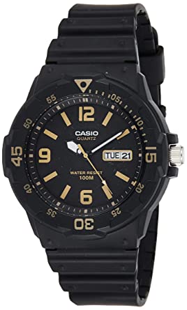 Casio Men's Watch Analog, Black Dial Black Resin Strap, MRW-200H-1B3VDF