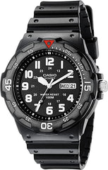 Casio Men's Watch Analog, Black Dial Black Resin Strap, MRW-200H-1BVDF