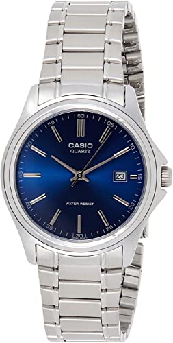 Casio Men's Watch Analog, Blue Dial Silver Stainless Steel Strap, MTP-1183A-2ADF