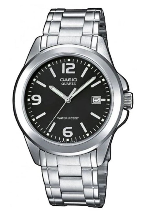 Casio men analog watch, black dial with comfortable strap, model CS-MTP-1215A-1ADF, Bahrain