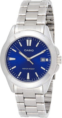 Casio Men's Watch Analog, Blue Dial Silver Stainless Steel Strap, MTP-1215A-2A2DF