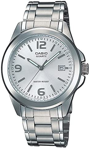 Casio Men's Watch Analog, White Dial Silver Stainless Steel Strap, MTP-1215A-7ADF