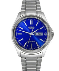 Casio Men's Watch Analog, Blue Dial Silver Stainless Steel Strap, MTP-1239D-2ADF