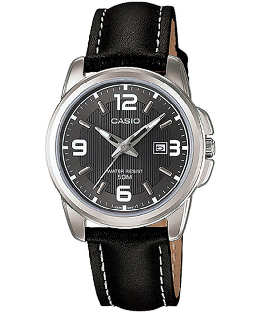 Casio men analog watch, black dial with comfortable strap, model CS-MTP-1314L-8AVDF, Bahrain