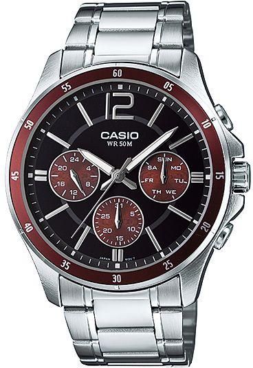 Casio men analog watch, multicolor dial with comfortable strap, model CS-MTP-1374D-5AVDF, Bahrain