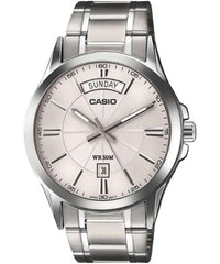 Casio Men's Watch Analog, Silver Dial Silver Stainless Steel Strap, MTP-1381D-7AVDF