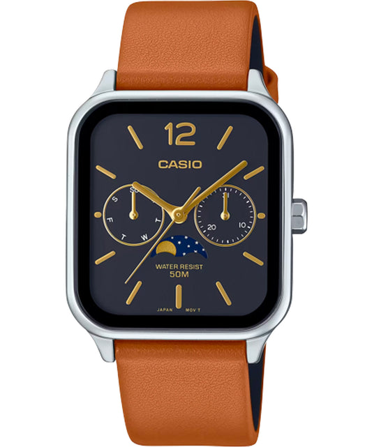 Casio men analog watch, black dial with comfortable strap, model CS-MTP-M305L-1AVDF, Bahrain