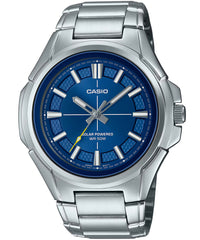 Casio Men's Watch Solar powered Analog , Blue Dial Silver Stainless Steel Strap, MTP-RS100D-2AVDF