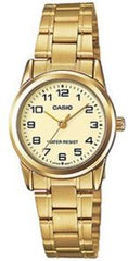 Casio Men's Watch Analog, Gold Dial Gold Stainless Steel Strap, MTP-V001G-9BUDF