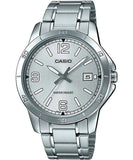 Casio Men's Watch Analog, Blue Dial Silver Stainless Steel Strap, MTP-V004D-7B2UD