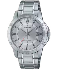 Casio Men's Watch, White Dial Silver Stainless Steel Strap, MTP-V004D-7CUDF