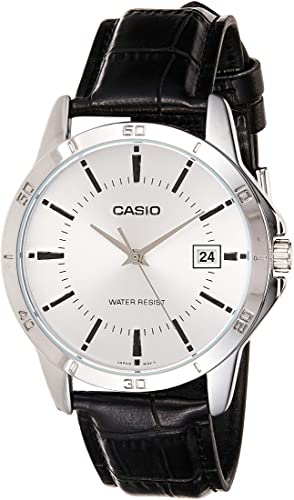 Casio men analog watch, silver dial with comfortable strap, model CS-MTP-V004L-7AUDF, Bahrain