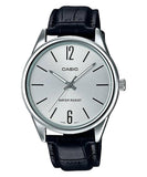 Casio Men's Watch Analog, White Dial Black Leather Strap, MTP-V005L-7BUDF