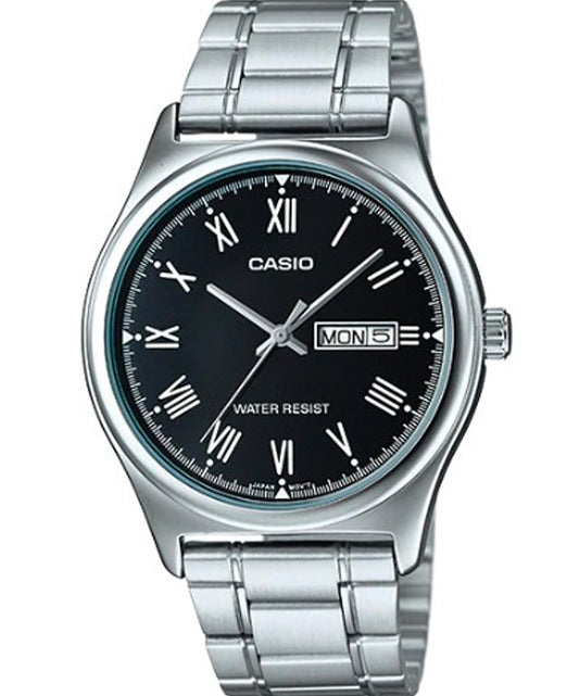 Casio men analog watch, black dial with comfortable strap, model CS-MTP-V006D-1BUDF, Bahrain