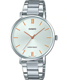 Casio Men's Watch Analog, White Dial Silver Stainless Steel Strap, MTP-VT01D-7BUDF