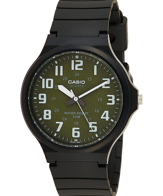 Casio men analog watch, black dial with comfortable strap, model CS-MW-240-3BVDF, Bahrain