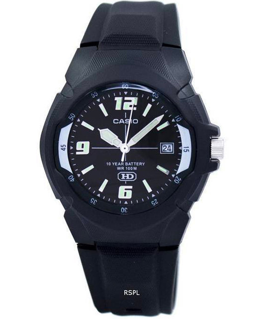 Casio men analog watch, black dial with comfortable strap, model CS-MW-600F-1AVDF, Bahrain