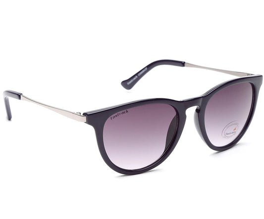 Fastrack Men's Wayfarer Sunglasses, Purple Lens, UV protected, NBC086BK3F
