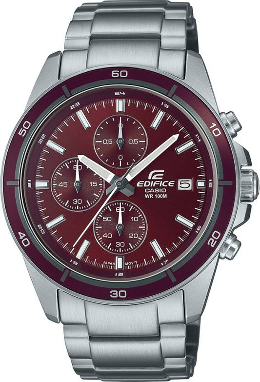 Edifice men analog watch, brown dial with comfortable strap, model GS-EFR-526D-5CVUDF, Bahrain