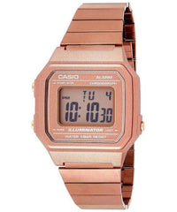 Casio Men's Watch Vintage Collection Digital, Rose Gold Dial Rose Gold Stainless Steel Strap, B650WC-5ADF