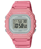 Casio Women Watch Digital, Silver Dial Pink Resin Strap, W-218HC-4AVDF