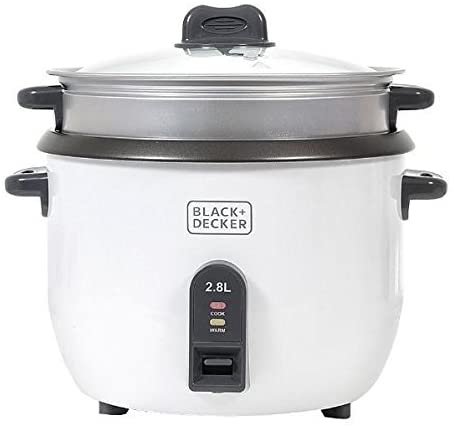 Black+Decker 1100W, 2.8 L 11 Cup Rice Cooker, White, RC2850 Rice Cooker BL-RC2850