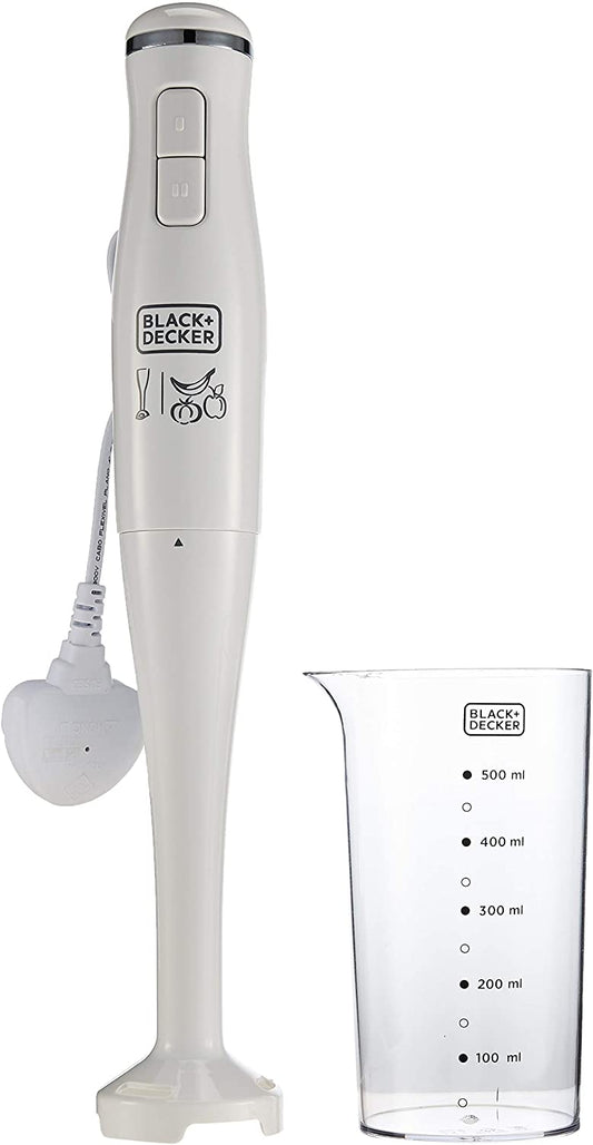 Black+Decker, 300W Stick Blender, White Handheld Immersion Blender , SB2500-B5 Blender BL-SB2500