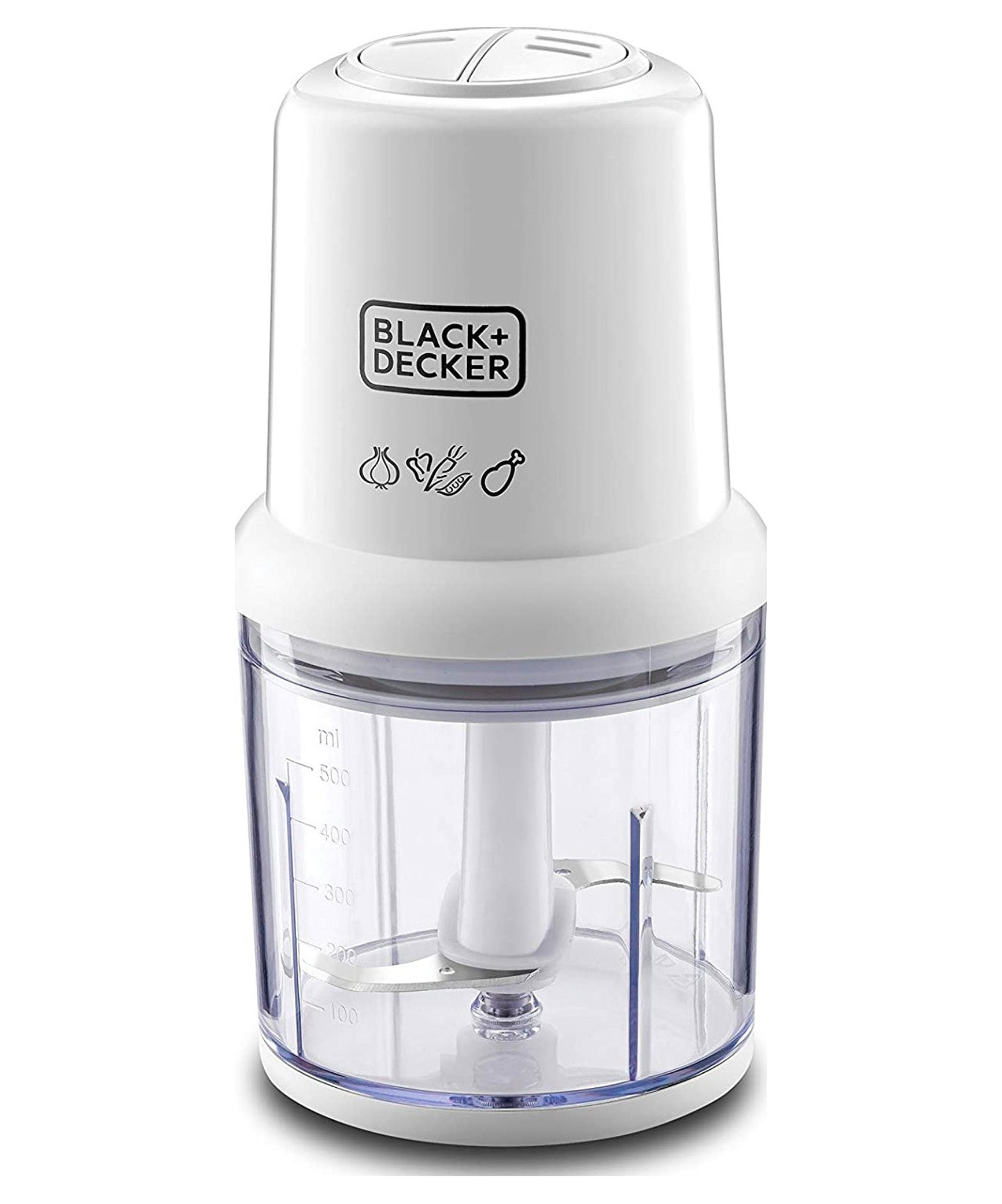 Black+Decker,300W 500ml 2 Speed Vertical Chopper for Chopping, Mincing & Pureeing, White, SC310