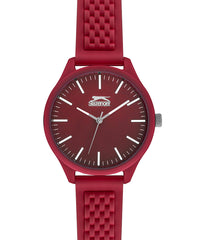 Slazenger Tiger Logo Unisex Watch Red dial Red Rubber Strap, SL.09.6370.3.04,