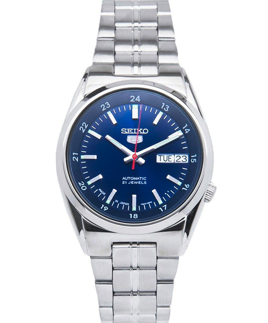 Seiko Men's Mechanical Watch Analog, Blue Dial Silver Stainless Band , SNK563J authentic Seiko watch with original box and warranty papers