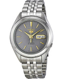 Seiko Men's Mechanical Watch,  Automatic 21 Jewels Grey Dial Silver Stainless Band, SNKL19J