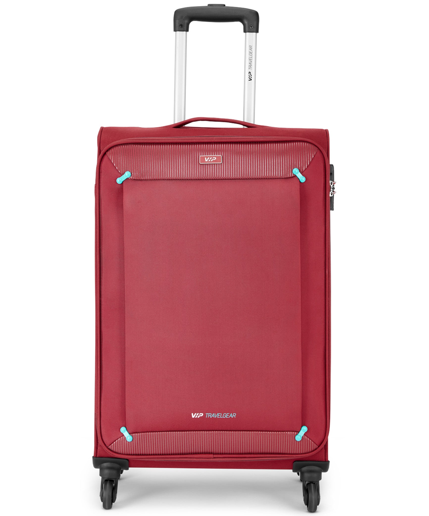 VIP 57cm, 4 Wheel Soft Casing Cabin Trolley, Red, STAPPL57RD