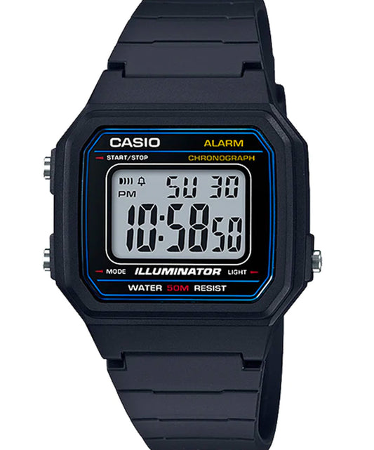 Casio men analog watch, black dial with comfortable strap, model CS-W-217H-1AVDF, Bahrain