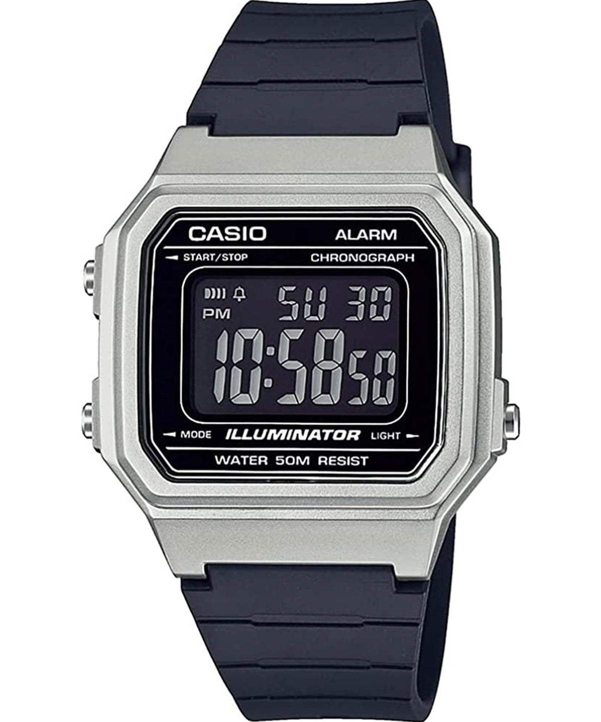 Casio Men's Watch Digital, Black Dial Black Resin Strap, W-217HM-7BVDF