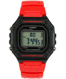 Casio Men's Watch Digital, Black Dial Red Resin Strap, W-218H-4BVDF