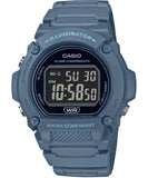 Casio Unisex Watch, Black Dial Blue Resin Strap, W-219HC-2BVDF