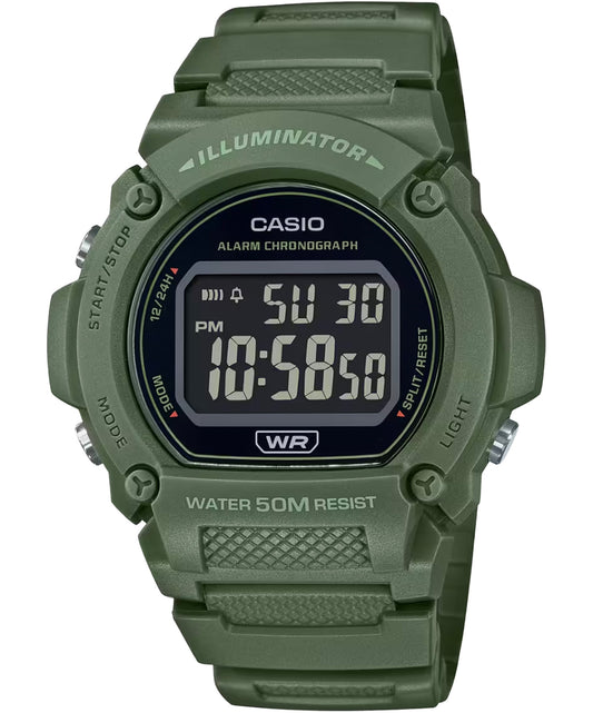 Casio unisex analog watch, black dial with comfortable strap, model CS-W-219HC-3BVDF, Bahrain