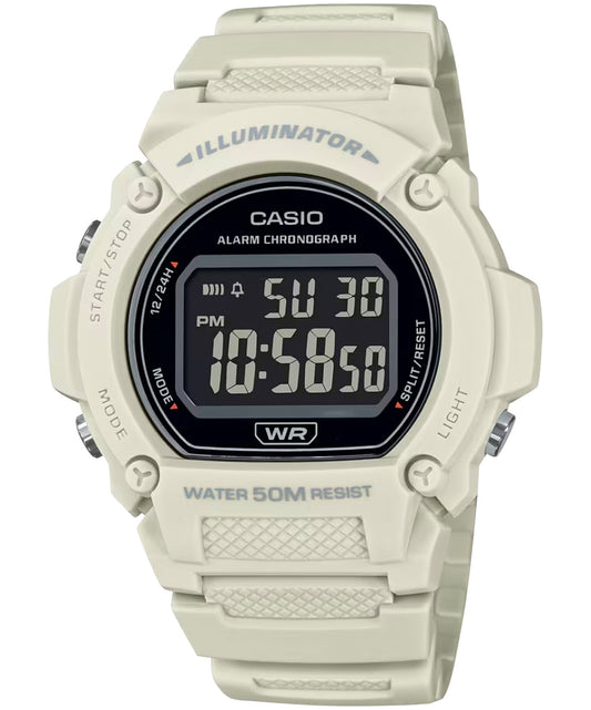 Casio unisex analog watch, black dial with comfortable strap, model CS-W-219HC-8BVDF, Bahrain