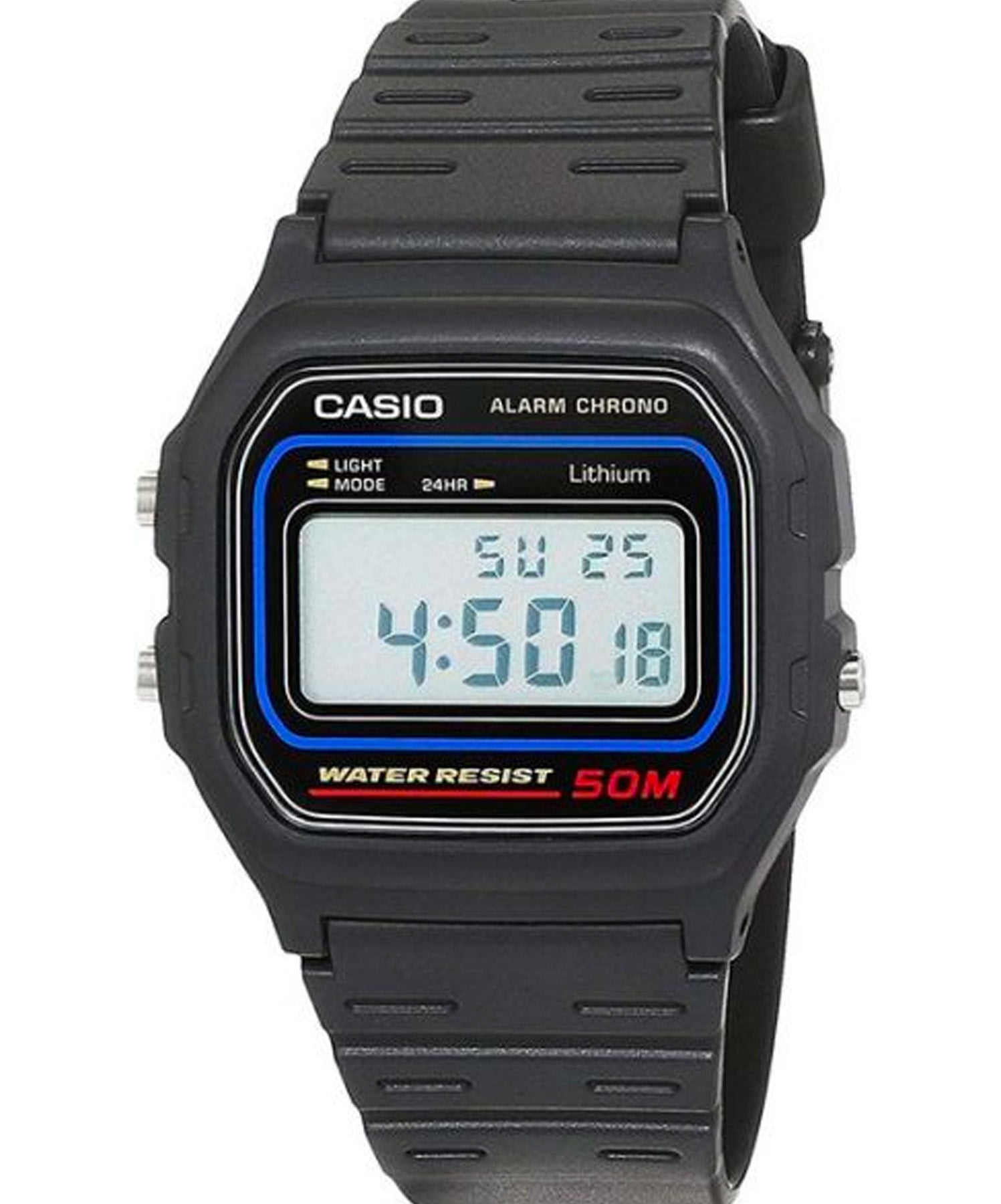 Casio Men's Watch Digital, Black Dial Black Resin Strap, W-59-1VQD