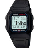 Casio Men's Watch Digital, Black Dial Black Resin Strap, W-800H-1AVDF