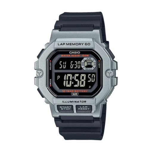 Casio Men's Watch Digital, Black Dial Black Resin Strap, WS-1400H-1BVDF